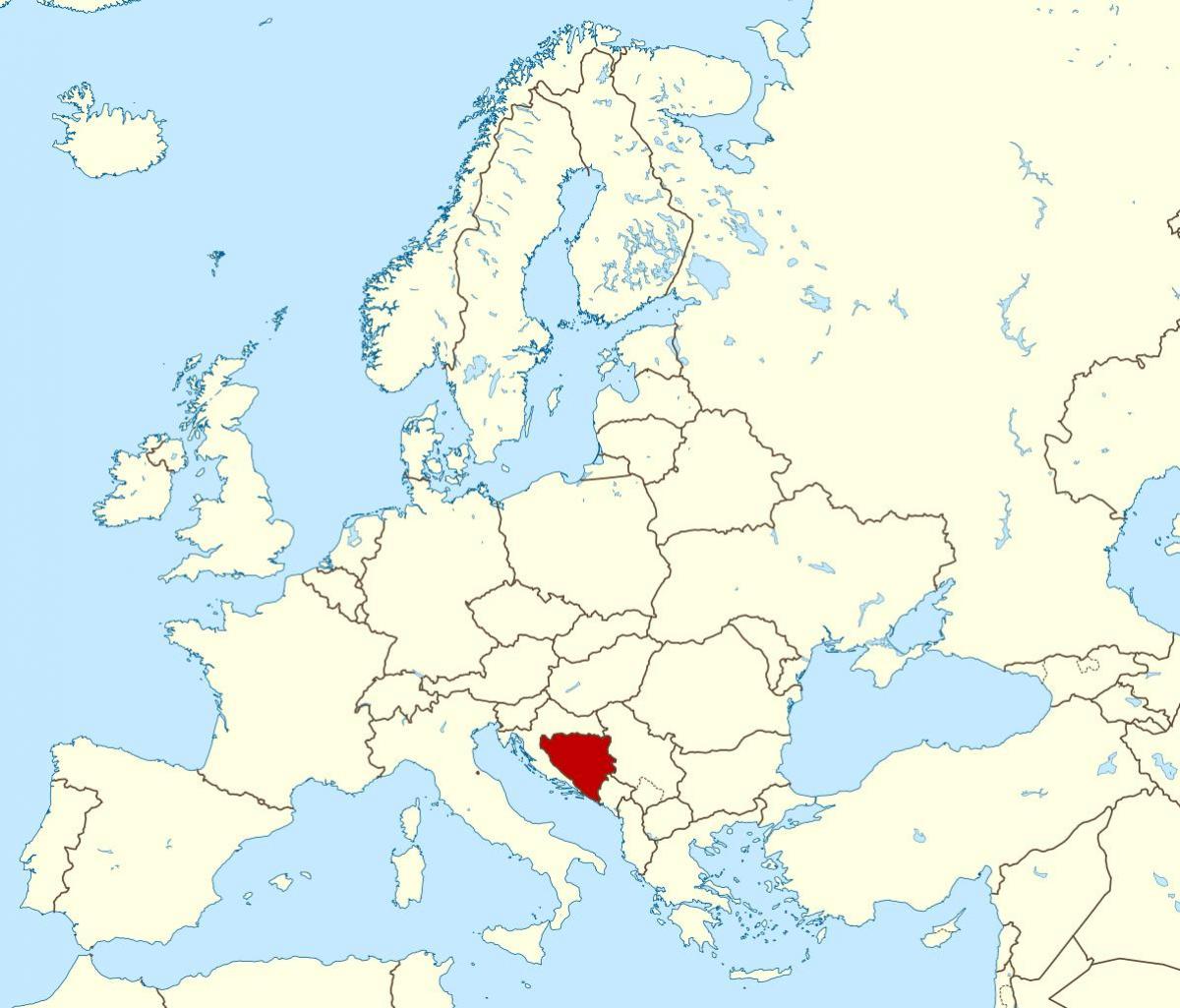 Bosnien-Hercegovina på verdenskortet