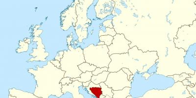 Kort over Bosnien placering på verden