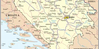 Kort over Bosnien turist